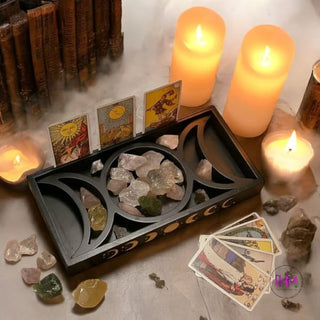 Witches Wisdom Moon Phase Tarot Altar Tray 🌙🔮 - religious
