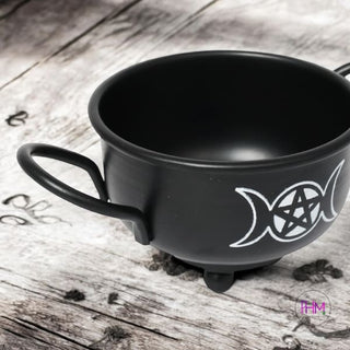 Witches Wisdom Triple Moon Metal Cauldron Burner 🌙