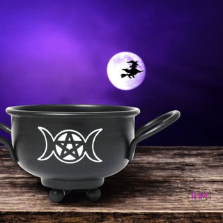 Witches Wisdom Triple Moon Metal Cauldron Burner 🌙