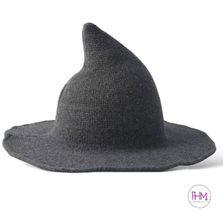 Witchy AF Knitted Witch Hat 💜 - Charcoal