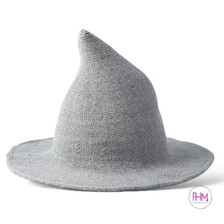 Witchy AF Knitted Witch Hat 💜 - Light Grey