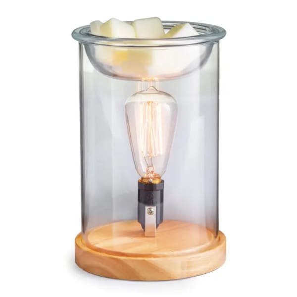 Wood and Glass Vintage Bulb Illumination Warmer - Wax