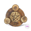 Wooden Pentagram Tea Light Holder - candle holders