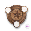 Wooden Pentagram Tea Light Holder - candle holders