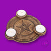 Wooden Pentagram Tea Light Holder - candle holders