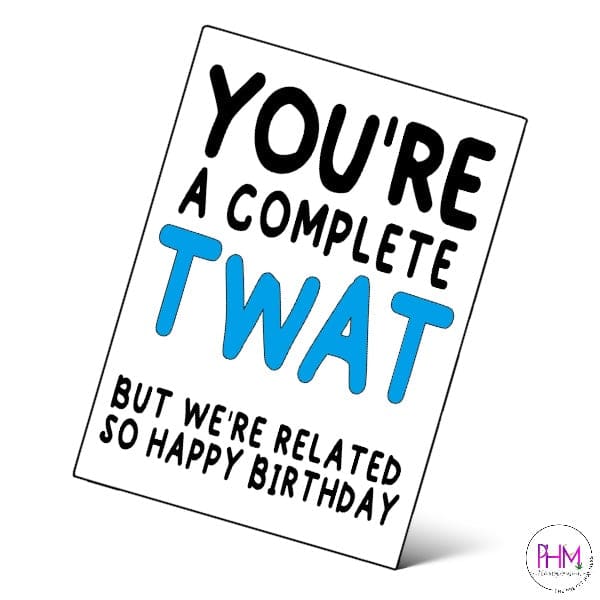 Biglietto Divertente 'Twat Card' – Brainbox Candy – 12x17 Cm – Vuoto Interno – Prodotto Nel Regno Unito