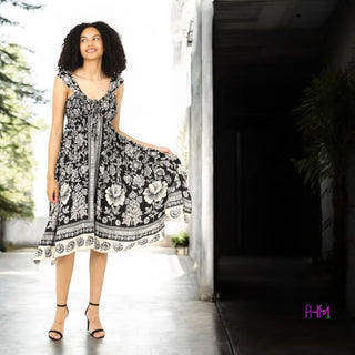 Zen & Now Boho Midi Dress 🖤