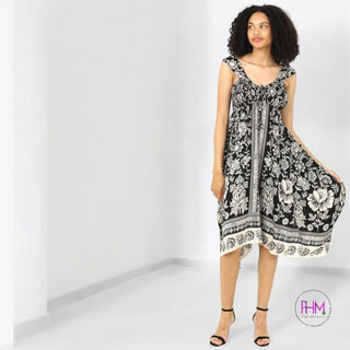 Zen & Now Boho Midi Dress 🖤