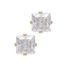 6mm Square Crystal Stud Earrings