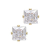 Gold Crystal Earrings by Laura Janelle - 6mm Square Stud