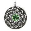 Lotus Birthstone Swarovski Bangle Bracelet - Silver / August