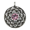 Lotus Birthstone Swarovski Bangle Bracelet - Silver / June
