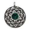 Lotus Birthstone Swarovski Bangle Bracelet - Silver / May