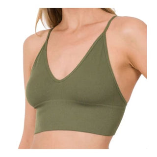 Elizabeth Bralette - Army Green / S | M - Clothing