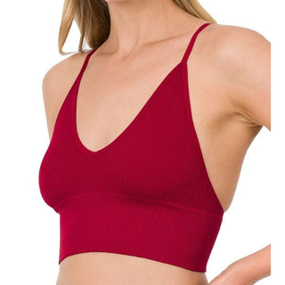 Elizabeth Bralette - Burgundy / S | M - Clothing