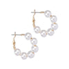 Gold Hoop and Dangle Earrings by Laura Janelle - Pearl