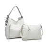 Alexa Hobo by Jen and Co. - White/Silver - Handbags