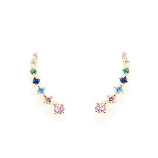 All Smiles Multi Diamond Ear Climber Earrings