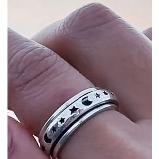Anxiety Rings - Silver Moon & Sun / 6 - rings
