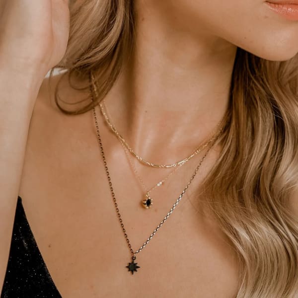 Back in Black Starburst Necklace - Necklaces