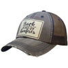 Backroads &amp; Bonfires Distressed Trucker Hat - Hats