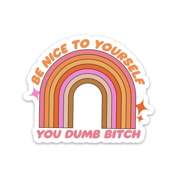 Be Nice To Yourself You Dumb B*tch Sticker - Stickers