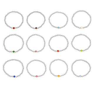 *Birthstone Charm Bracelets - April - Diamond - Bracelet