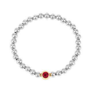 *Birthstone Charm Bracelets - January - Siam - Bracelet