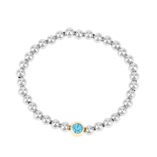 *Birthstone Charm Bracelets - March - Aquamarine - Bracelet