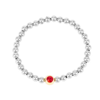 *Birthstone Charm Bracelets - July - Lt Siam - Bracelet
