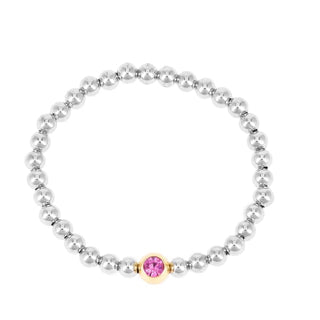 *Birthstone Charm Bracelets - October - Rose - Bracelet