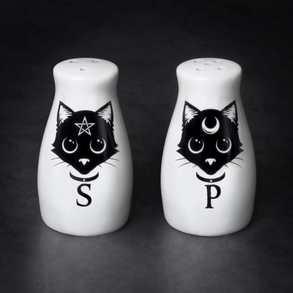 Black Cat Salt and Pepper Shakers - & Shaker