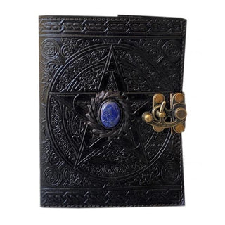 Authentic Leather Journal Embellished with Lapis