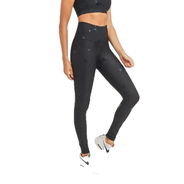Black Star Foil High-Waisted Leggings - Large