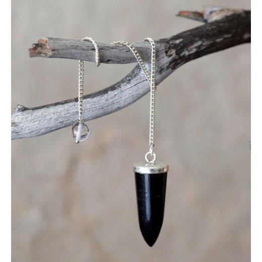 Black Tourmaline Pendulum w/Citrine