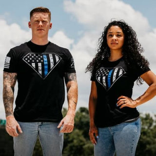 Blue Line Crest Mens T by Grunt Style - Shirts & Tops