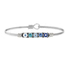 Blue Ombre Evil Eye Bangle Bracelet - Silver