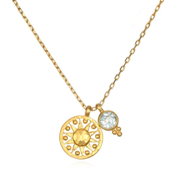 Blue Topaz Sun Pendant Necklace by Satya Jewelry - Necklaces