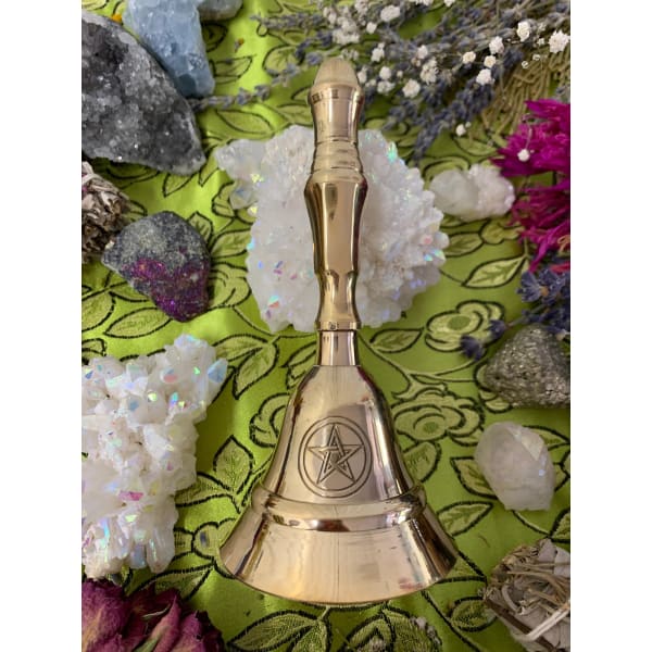 Campana Per Altare Azuregreen Con Pentagramma – Altezza 7,6 Cm – Placcata Argento – Perfetta Per Rituali E Decorazione Spirituale