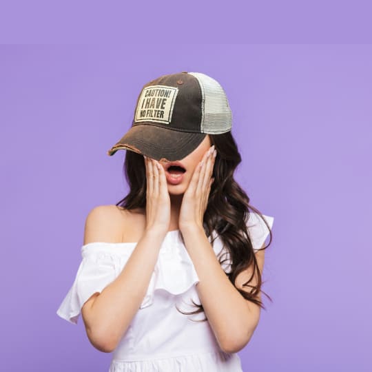 Caution! I Have No Filter Distressed Trucker Hat - Hats
