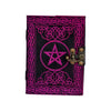 Authentic Handmade Leather Journal Embellished with a Pink