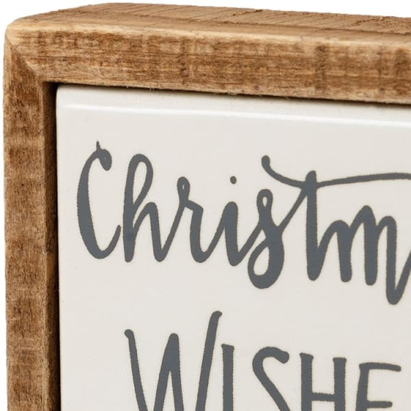 *Christmas Wishes Mistletoe Kisses Box Sign