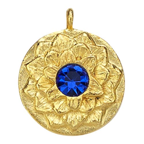 Lotus Birthstone Swarovski Bangle Bracelet - Gold /