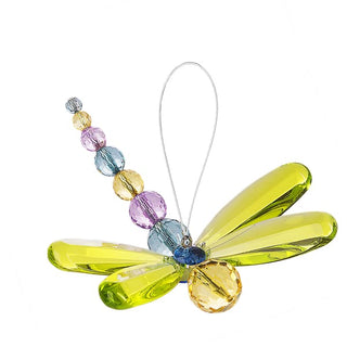 *Crystal Dragonfly Hanging Car Charm - Pastel Lime - Done