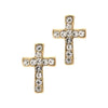 Gold Crystal Earrings by Laura Janelle - Cross Stud