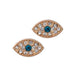 Gold Evil Eye Crystal Stud Earrings