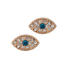 Gold Evil Eye Crystal Stud Earrings