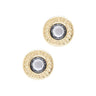 Gold Rimmed Crystal Stud Earrings