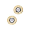 Gold Crystal Earrings by Laura Janelle - Rimmed Stud