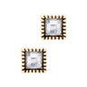 Gold Bead Square Stud Earrings